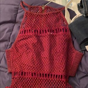 NWT burgundy mesh dress